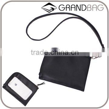 fashionable cowhide leather mobile phone holder wallet cell phone case pouch wholesale