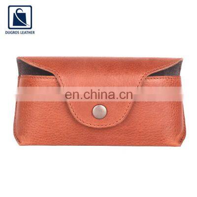 Microfiber Lining Material Anthracite Fitting Stylish Fashion Designer Unisex Genuine Leather Sunglasses Case Supplier