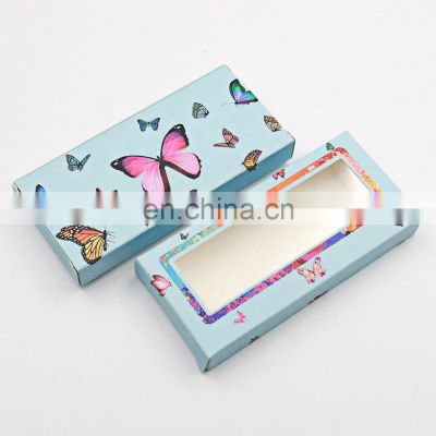 China Supplier Customized Printed LOGO Fashion White Card Ivory Board Coated Luxury Eyelash Box Paper Packaging Box With Window