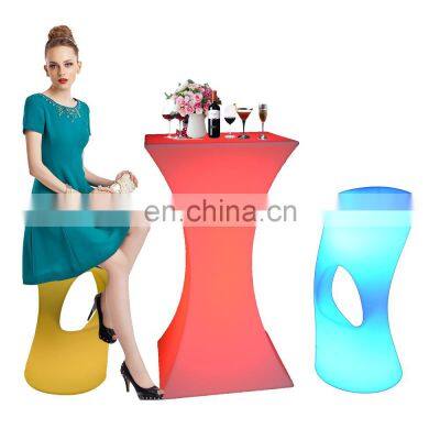 night table and chair set /night club home bar furniture glowing decoration chair bar led waterproof plastic led stool chair