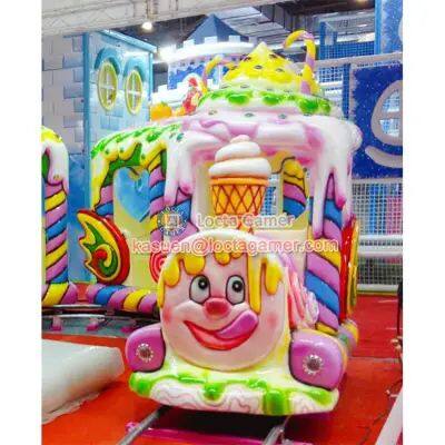 Guangdong Zhongshan Tai Le Play Children Indoor and Outdoor Waterproof Sightseeing Electric Track Customized Children Train Candy Train Export Standard photo-3