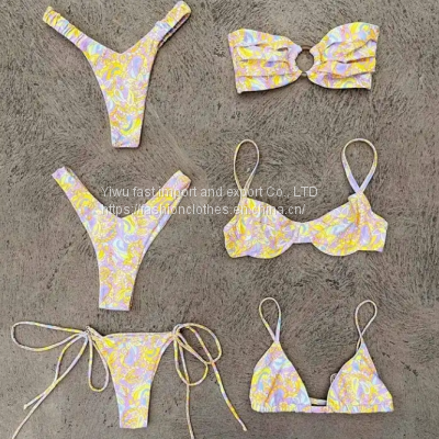 Two Piece Printed High Quality Ladies Swimwear Flex Fit Big Size Bathing Suits for Women Sexy Bikini Set photo-4