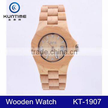 2015 friendly Natural wooden watch for men and women with customised logo