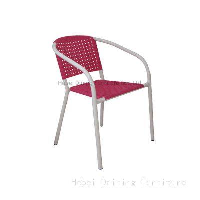 Metal Frame Woven Plastic Armchair DC-P85