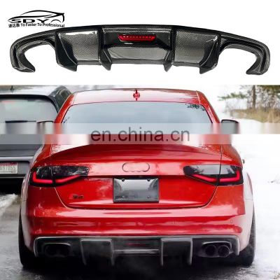 A4 S4 B8.5 KB Style  Carbon Fiber Rear Diffuser With Light Rear Bumper Lip For Audi A4 S4 B8.5