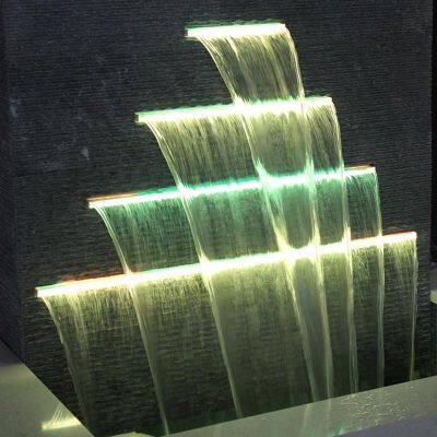 Outdoor Colorful Waterfall Water Feature RGB Water Descent