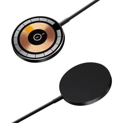 Transparent Magnetic Wireless Charger Portable Magnetic Wireless Charging Pad for Apple 12 13 14 15 Pro Max