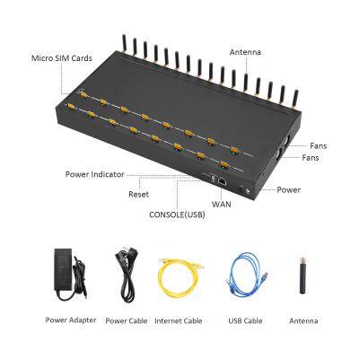 16 ports GOIP GSM gateway, gsm voip gateway supporting USSD, IMEI change goip, SMS 32 channels goip device 16 ports