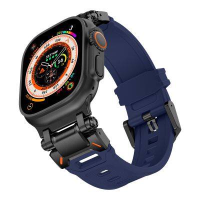 Leyi 2024 New Model Metal Buckle Silicone Sports 49mm 45mmm Strap for Watch ultra 2 9 Series SE 8 7 6 5 Band