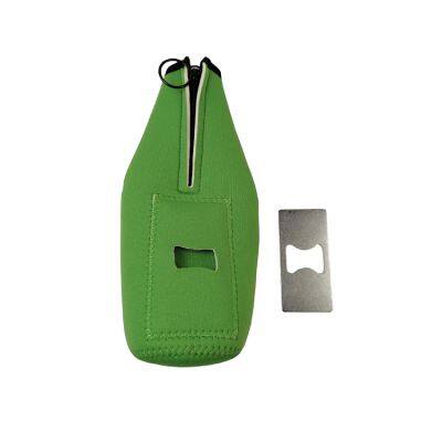 Custom Beer Wine Bottle Sleeve Cooler Zipper Neoprene Beer Bottle Holder With Opener photo-3