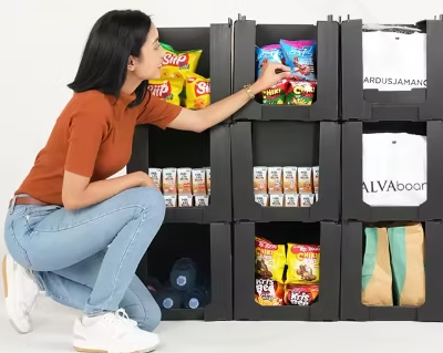 Stackable Warehouse Pick Bins for Clothing Storage and Glassware Packing Boxes