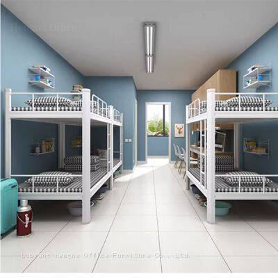 Персонализированная мебель для студенческих общежитий для Саудовской Аравии: огнестойкая стальная двухярусная кровать | Установка с помощью одного зажима | Госпроекты по жилищному строительству