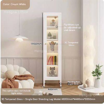 Modular Metal Glass Cabinet | With Adjustable Shelves & 3C Certified Tempered Glass | for Office Storage photo-2