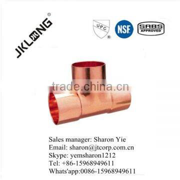 Tee solder joint copper pipe tube fitting