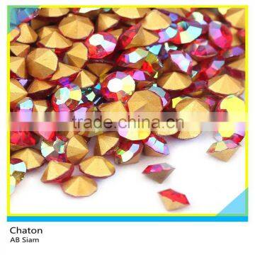 Heat Transfer Glass Pointback Chaton Hotfix AB Saim Rhinestone