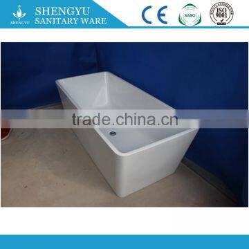 2016 hot selling simple freestanding 1800mm seamless clear mini bathtub