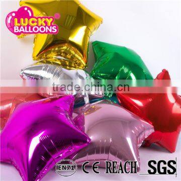 Foil balloon manufacturer EN71 quality 18 inch star shaped decoration plain mylar balloon