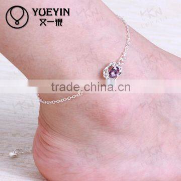 Attached Women Girls Silver Anklet Bracelet Jewelry Foot Chain