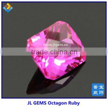 synthetic Machine Cut Octagon cut Corundum Ruby Stones