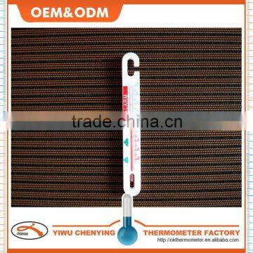 household plastic interior refrigerator/freezer thermometer with hook red kerosene printed scale cheap price and accurate temp.