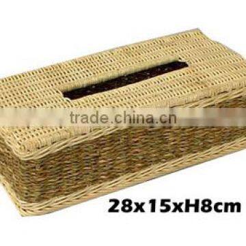 Rattan and seagrass tissue box