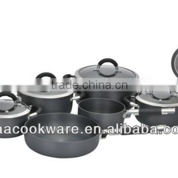 2015 New Products 10PCS High Quality 2.5mm Hard Anodized Aluminium Cookware Set With Induction Bottom For Wholesale