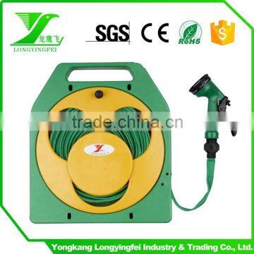 Smiling face retractable hose reel cart 50 feet flat hose with spray nozzle