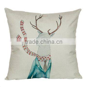 Popular Chiristmas Home Decorative Deer Printing Linen Cheap Cushion Cover photo-6