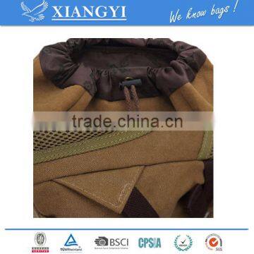 Vintage Men's Military Canvas Leather Travel Backpack Hiking Rucksack School Bag New Design in 2016 photo-5