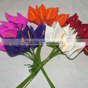 BUNCH OF 10 COLOURFAST FOAM CALLA LILY artificial flower AF018