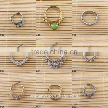 Gold Silver Plated Fake Septum Piercing Body Jewelry Hoop Nose Ring 2016 O 27 photo-3