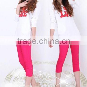 High quality elastic women pants Candy color lacing Pocket wholesale