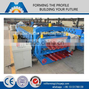 effecient metal roofing sheet double layer glazed tile roll forming machine china