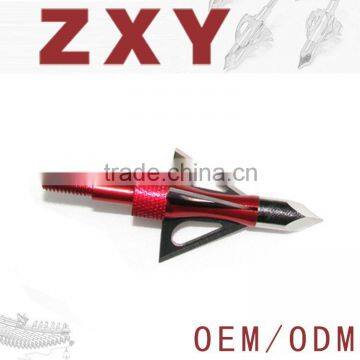 red Sharp Hunting Arrowheads, Stainless Steel Arrow Tips Arrowheads shape like Buffalo 100 grains Arrowheads