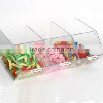 custom supermarket acrylic candy box dispenser in various sizes