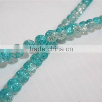 4mm round double color crackle glass bead RGB011