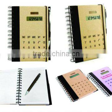 Multifunctional notebook calculator with pen