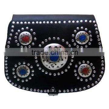 Handmade moroccan leather bag decorated bag MC006A