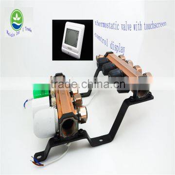 Heating manifold for underfloor heating system brass thermostat or manual