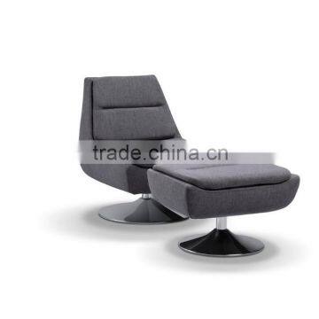 Best selling fashionable leisure fabric chair with ottoman