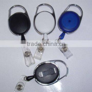 plastic & metal pull reel with id card holder