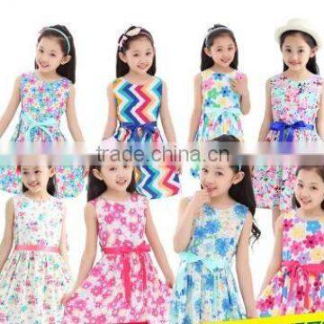 Kids Girls Summer Dress 2015 New Cotton Camisole Skirt Floral Princess Skirt Korean Children photo-2