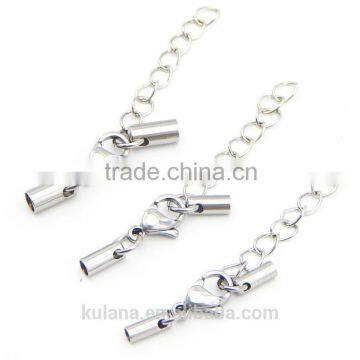 Stainless Steel Magnetic Clasps For Round Leather Bracelet with extending chain 4205