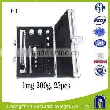 F1 PRO 1mg-200g calibration weights with aluminium set box
