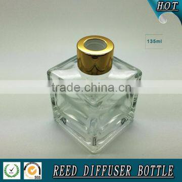 120ML Square Reed Diffuser Glass Bottle With Gold Silver Aluminum Cap