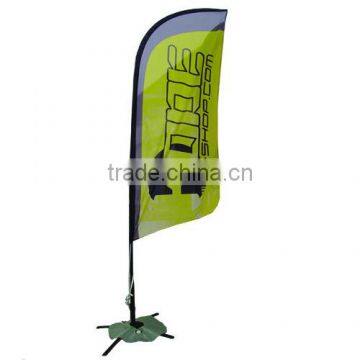 2016 hot durable aluminium and fabric graphic beacher feather flag