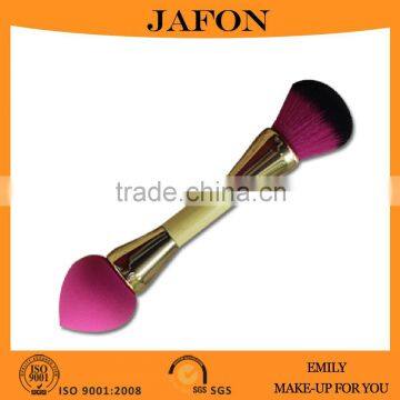 Double sided latex free makeup blender pink sponge brush