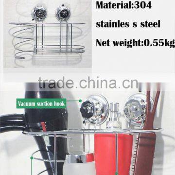 2016 No drilling Easy Installation stainless steel wall mounted Straightener Holder with strong vacuum suction hook