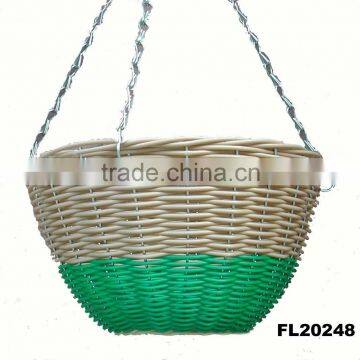 Colorful Plastic Rattan Hanging Basket