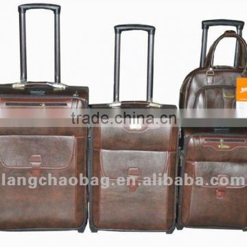 New style PU trolley luggage sets